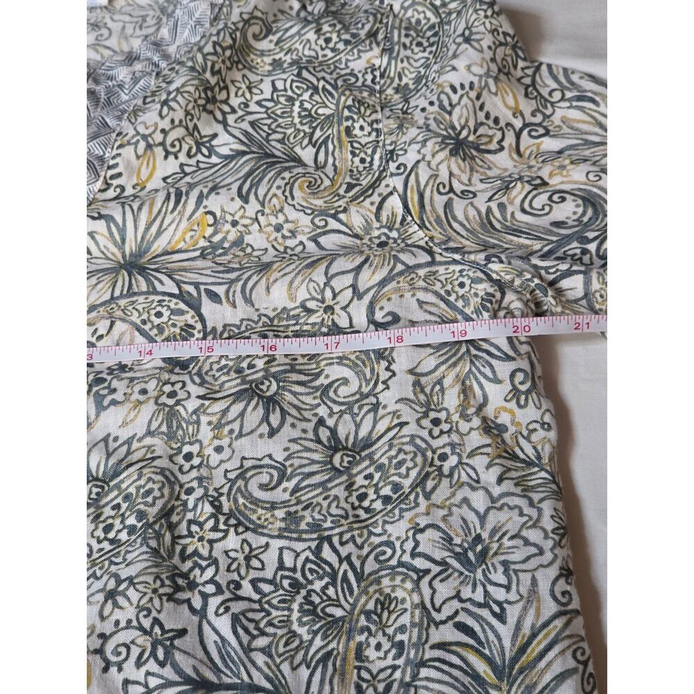 Sigrid Olsen 100% Linen Tunic Top Women's Small Paisley Floral 3/4 Sleeve Boho - Picture 8 of 9